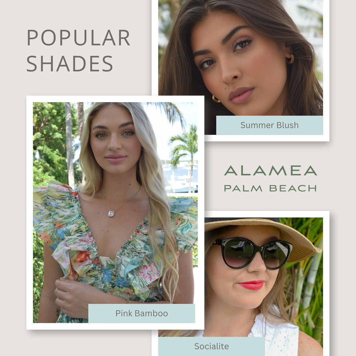 Alamea Palm Beach The Skinny Satin Lipstick SPF 30 shown on model