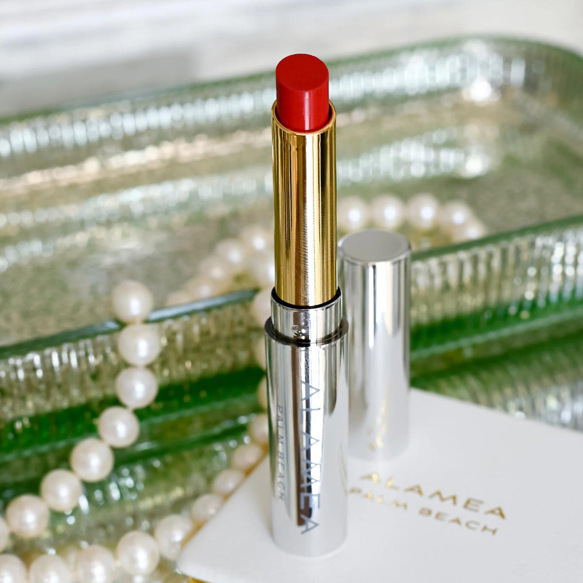 Alamea Palm Beach The Skinny Satin Lipstick SPF 30 packaging