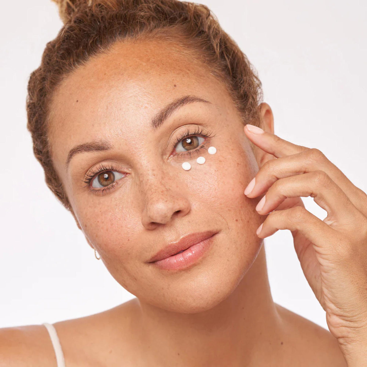 ALASTIN Skincare Restorative Eye Complex with TriHex Technology shown on model