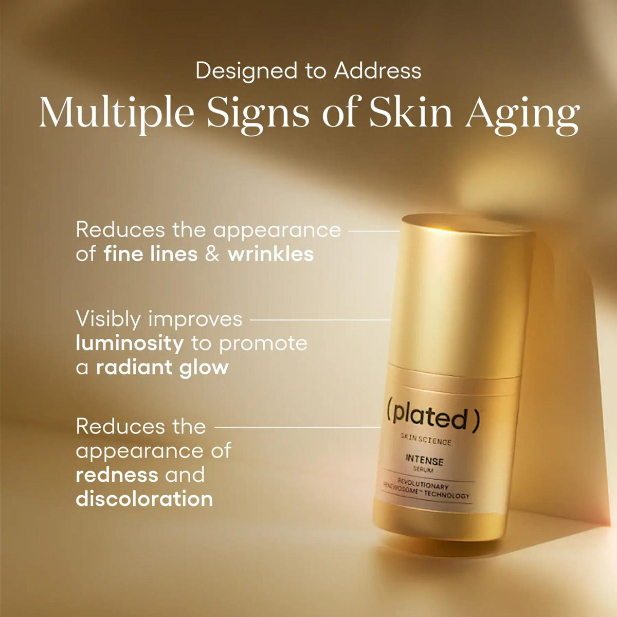 Plated Intense Serum product claim