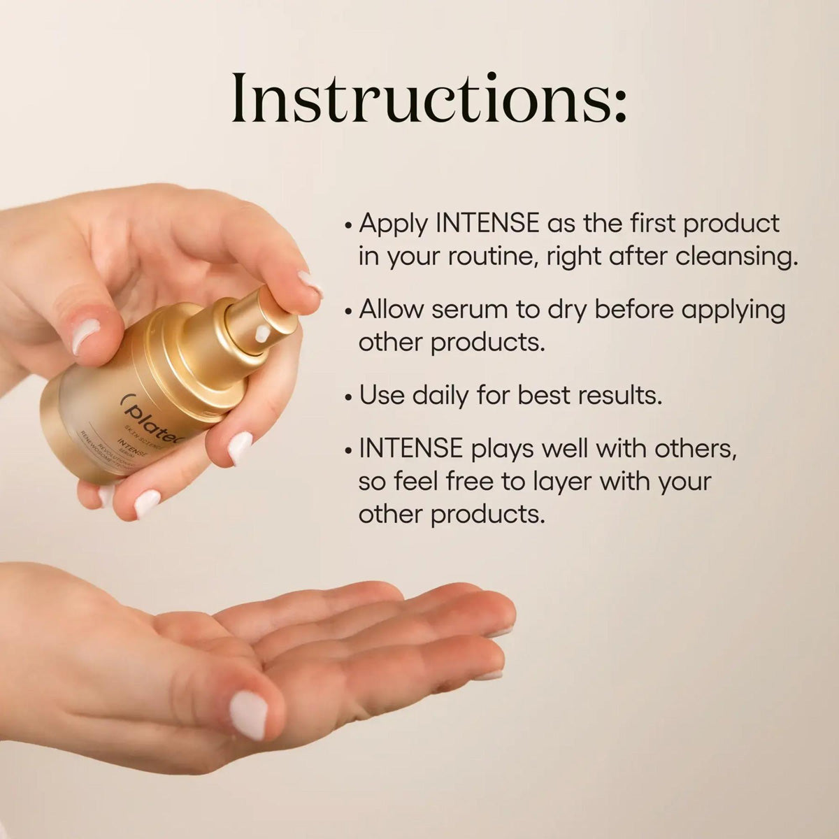 Plated INTENSE Serum Refill how to use