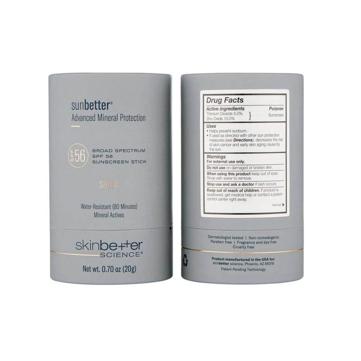 Skinbetter Science sunbetter SHEER SPF 56 Sunscreen Stick packaging